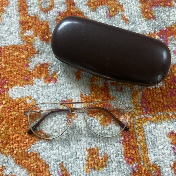 Gold Metal Aviator Eyeglasses - Picture 5 of 7